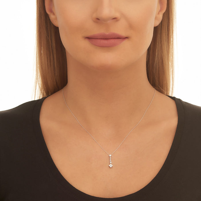 Cupids Arrow 0.25ct Diamond Pendant In 9K White Gold