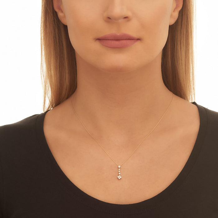 Cupids Arrow 0.25ct Diamond Pendant In 9K Yellow Gold