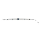 Swiss Blue Topaz and Blue Sapphire Bracelet in 18K White Gold