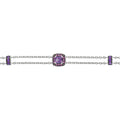 Amethyst and Pink Sapphire Bracelet in 18K White Gold