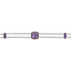 Amethyst and Pink Sapphire Bracelet in 18K White Gold