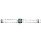 Swiss Blue Topaz and Peridot Bracelet in 18K White Gold