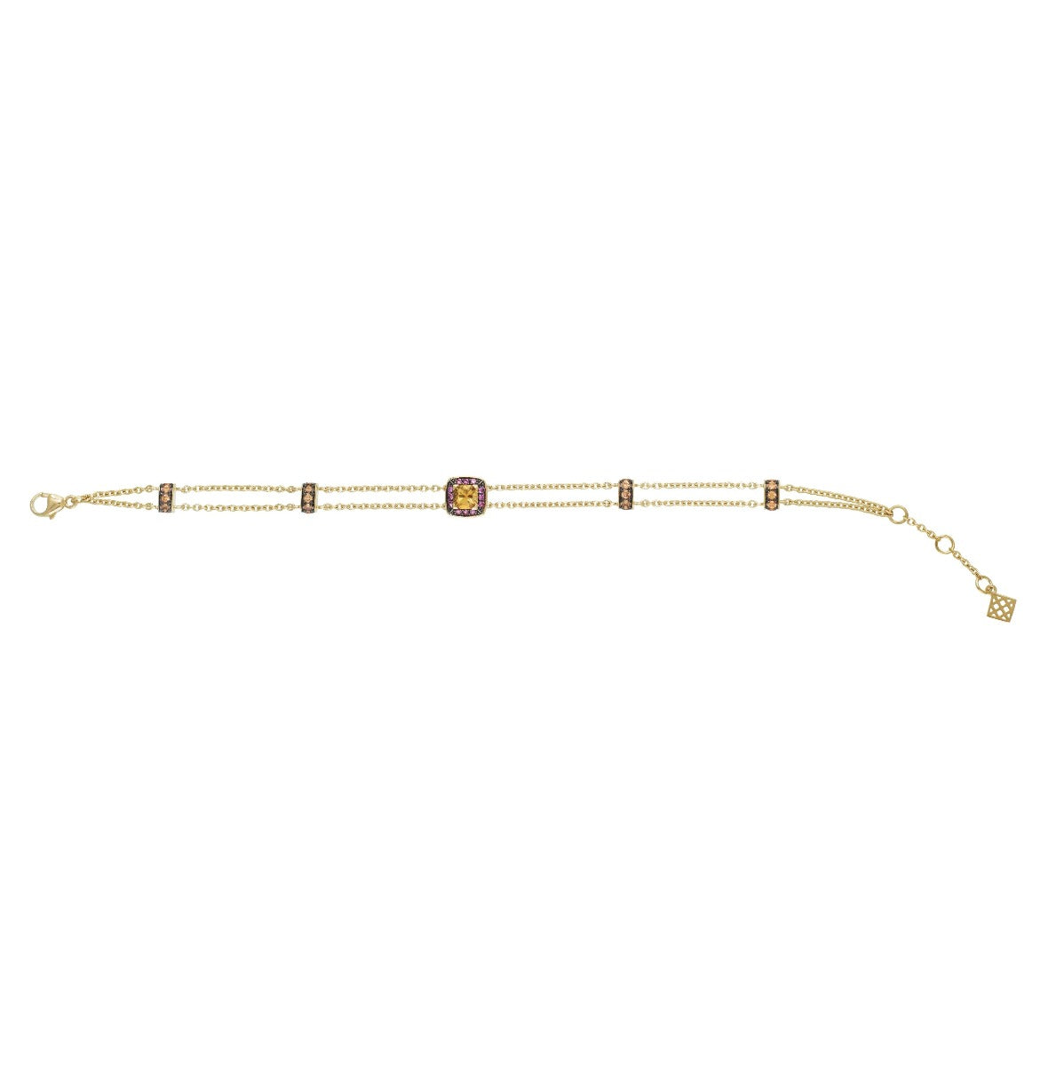 Citrine and Pink Sapphire Bracelet in 18K Yellow Gold