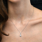 Rain drop 0.30ct diamond pendant in 9K white gold