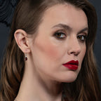 Pear Shaped Garnet Drop Earrings in Sterling Silver
