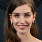 Sterling Silver Hoop Earrings with Baguette Cut Cubic Zirconia Stones