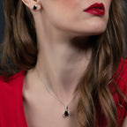 Round Smoky Quartz Pendant Necklace in Sterling Silver