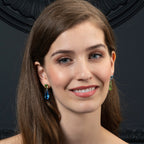 Sterling Silver Mismatched Blue And Green Long Earrings
