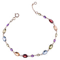 Multi Coloured Natural Gemstone Bracelet in 9K Yellow Gold