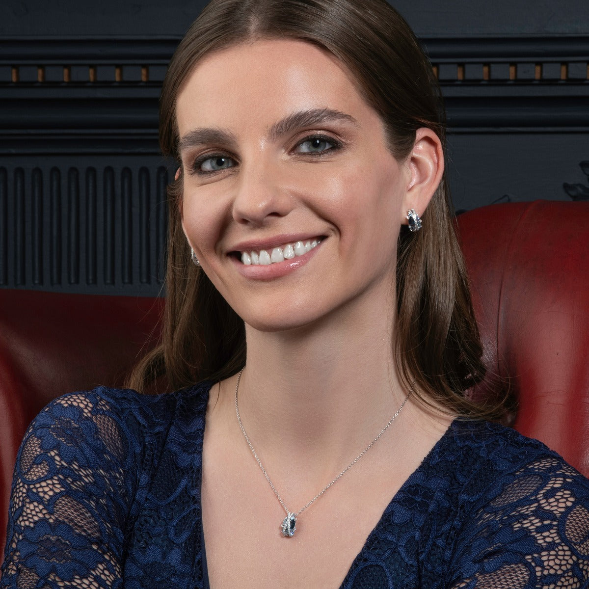 Sterling Silver Blue Pendant Necklace