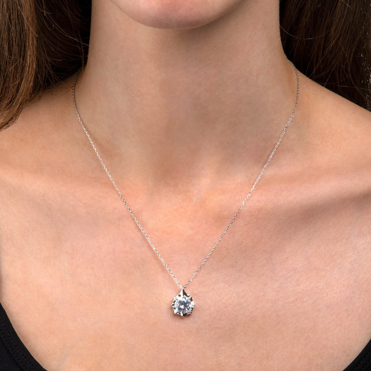 solitaire cubic zirconia necklace