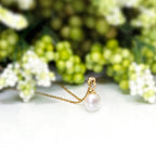 Pearl Drop Pendant Single White Freshwater Pearl in 9K Yellow Gold