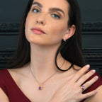 Amethyst Drop Pendant Necklace in Rose Gold Vermeil