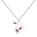 Rhodolite, Amethyst and Garnet Necklace in Sterling Silver
