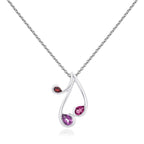 Rhodolite, Amethyst and Garnet Necklace in Sterling Silver