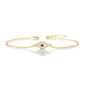 Yellow Gold Plated Sterling Silver EVIL EYE Bracelet with Cubic Zirconia