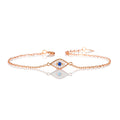 Rose Gold Plated Sterling Silver EVIL EYE Bracelet with Cubic Zirconia