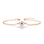 Rose Gold Plated Sterling Silver EVIL EYE Bracelet with Cubic Zirconia