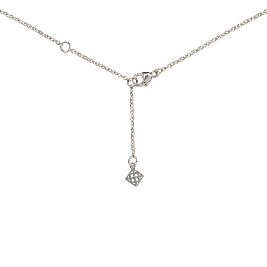0.50ct Cushion Cut Green Amethyst Pendant Necklace In 18K White Gold