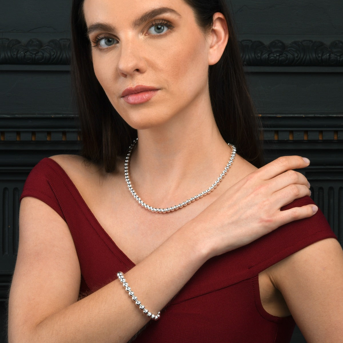 Sterling Silver Ball Bead Chain Bracelet