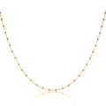 Gold Satellite Chain Necklace in Sterling Silver with Small Beads