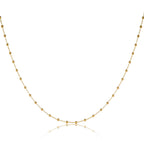 Gold Satellite Chain Necklace in Sterling Silver with Small Beads