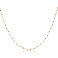 Rose Gold Satellite Chain Necklace in Sterling Silver with Small Beads
