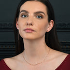 Rose Gold Satellite Chain Necklace in Sterling Silver with Small Beads