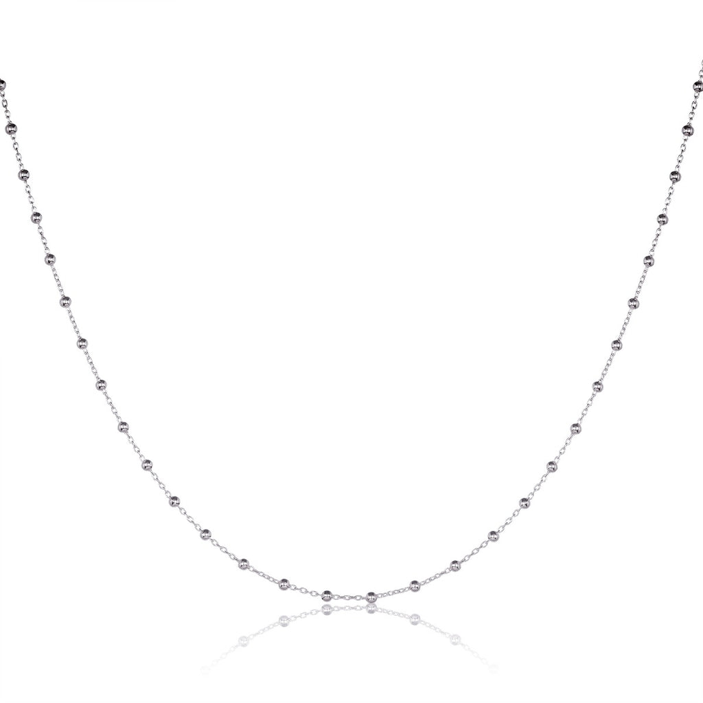 Sterling Silver Satellite Chain Necklace with Small Beads