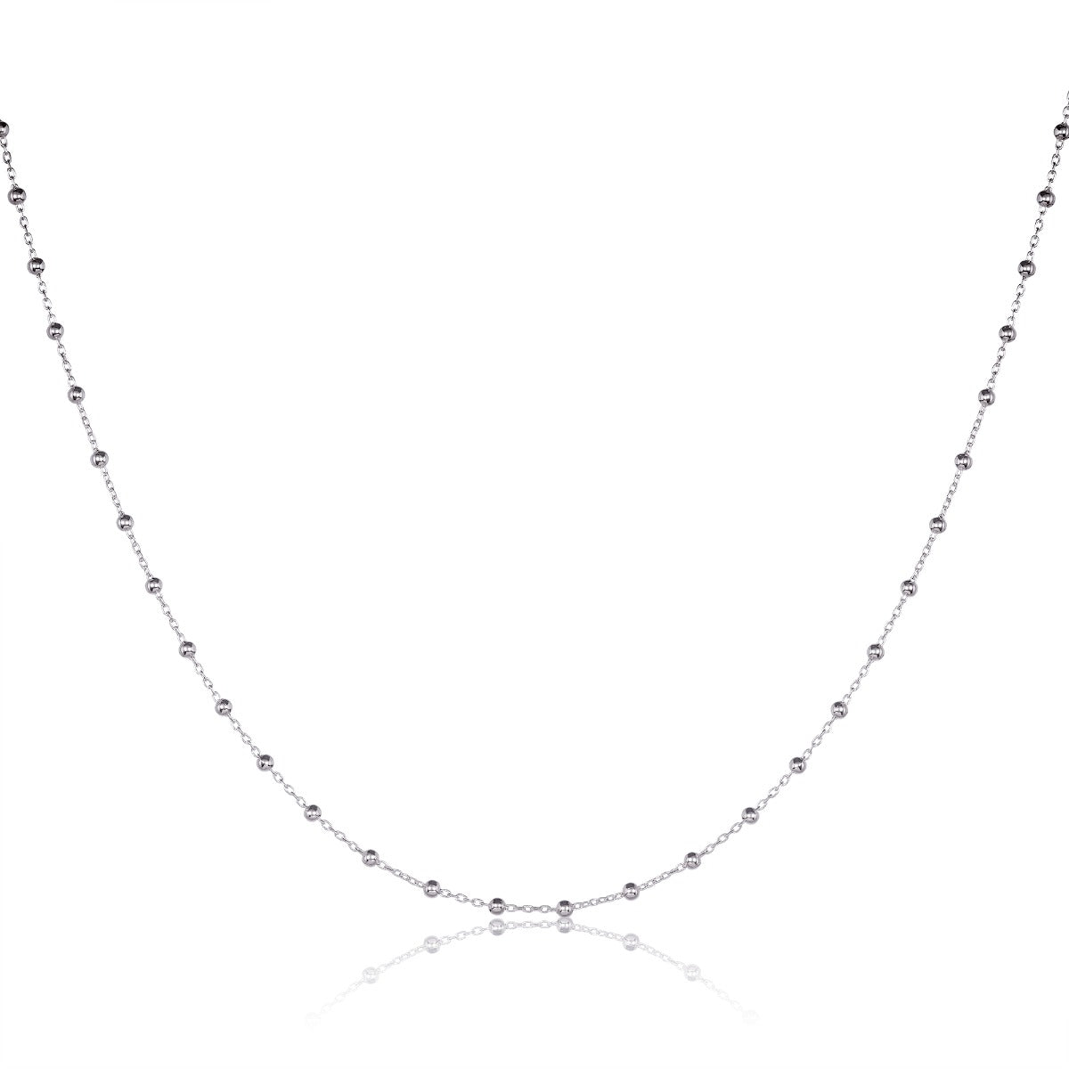 Sterling Silver Satellite Chain Necklace with Small Beads
