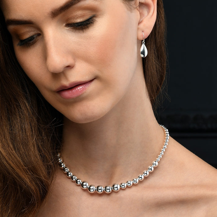 Sterling Silver Graduated Ball Necklace