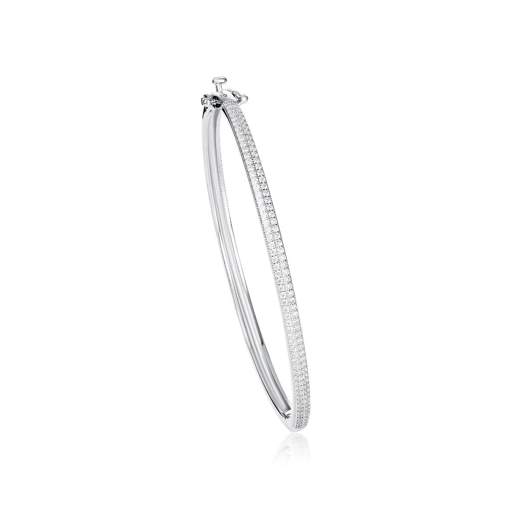 925 Sterling Silver Cubic Zirconia Bangle Bracelet