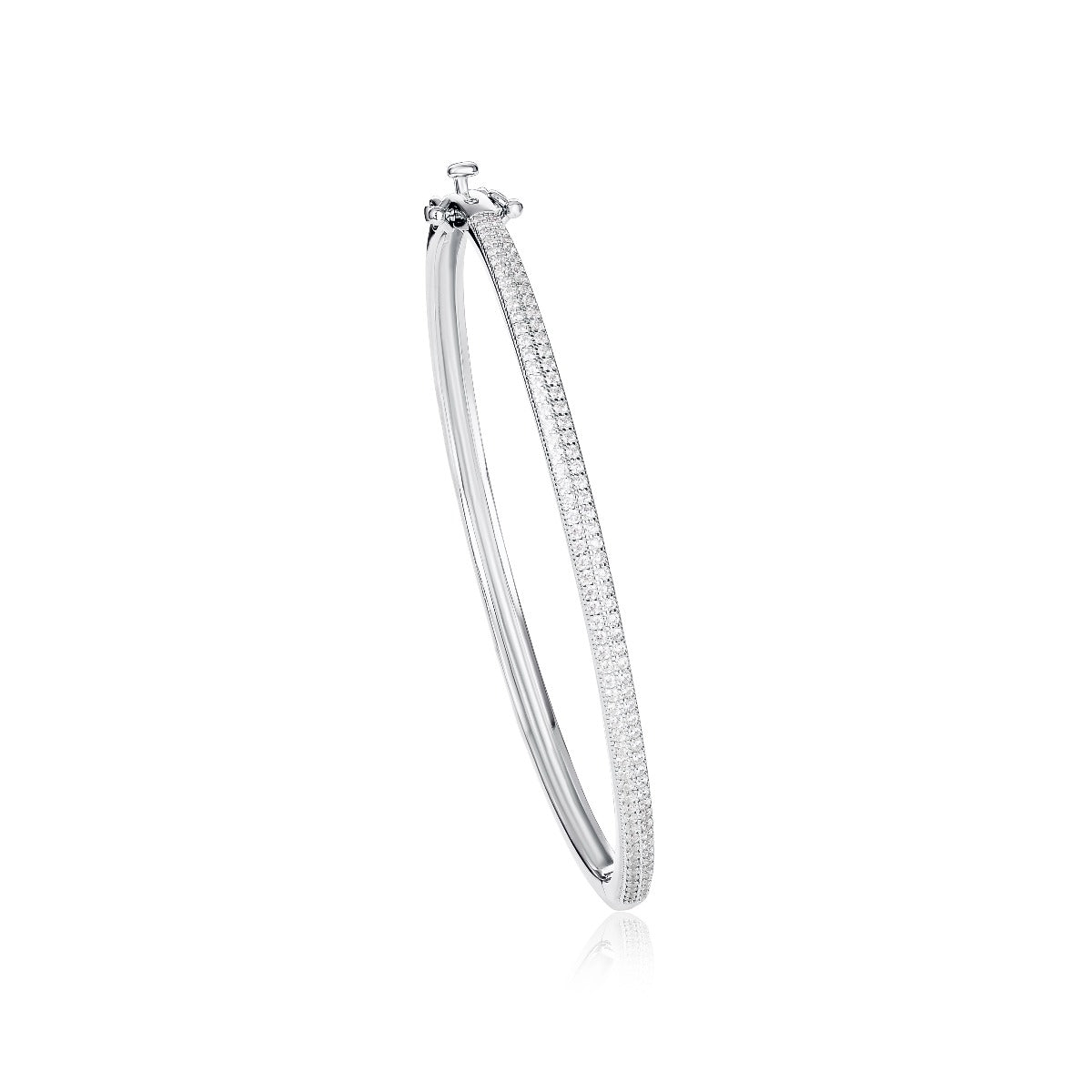 925 Sterling Silver Cubic Zirconia Bangle Bracelet