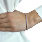 Basket Claw 3.00ct diamond tennis bracelet in 18K white gold
