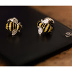 Sterling Silver Bee Cufflinks With Enamel Colours By Deakin & Francis