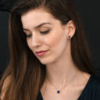 925 Sterling Silver Solitaire Blue Stud Earrings