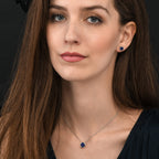 Dark Blue Pendant Necklace 925 Sterling Silver