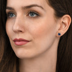 925 Sterling Silver Solitaire Blue Stud Earrings