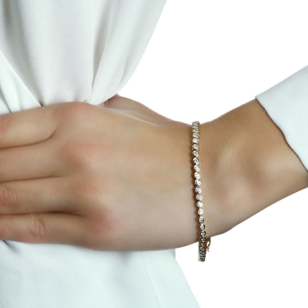 Rubover 2.00ct diamond tennis bracelet in 9K yellow gold