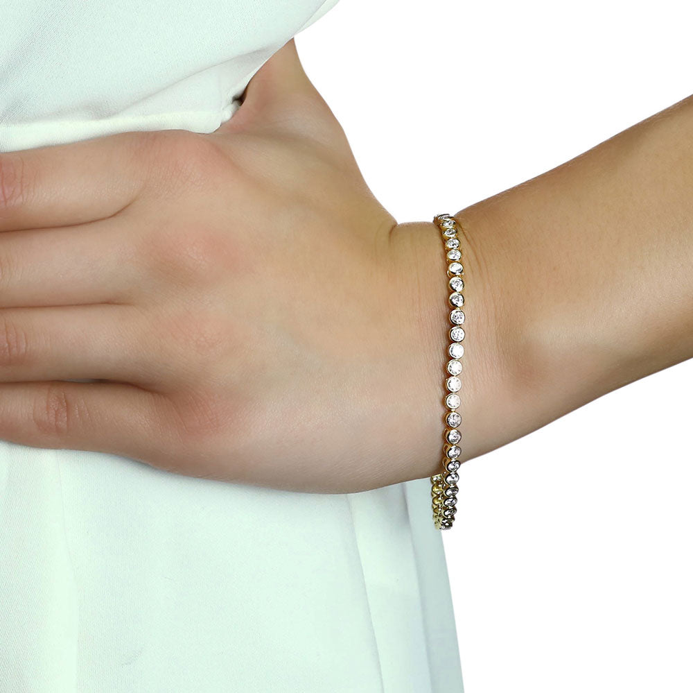 Rubover 3.00ct diamond tennis bracelet in 18K yellow gold