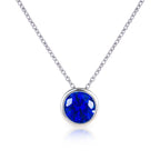 sapphire blue solitaire pendant necklace