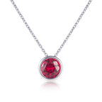 fuchsia pink pendant necklace in sterling silver