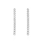 Bezel Set Sterling Silver Tennis Earrings with 3mm Cubic Zirconia