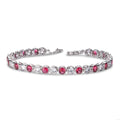 ruby red tennis bracelet for women in 925 sterling silver