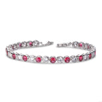 ruby red tennis bracelet for women in 925 sterling silver