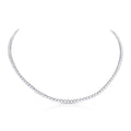 Bezel Set Sterling Silver Tennis Necklace with Cubic Zirconia Stones