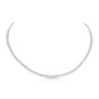 Bezel Set Sterling Silver Tennis Necklace with Cubic Zirconia Stones