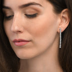 Bezel Set Sterling Silver Tennis Earrings with 3mm Cubic Zirconia