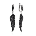 black wings drop earrings in 925 sterling silver