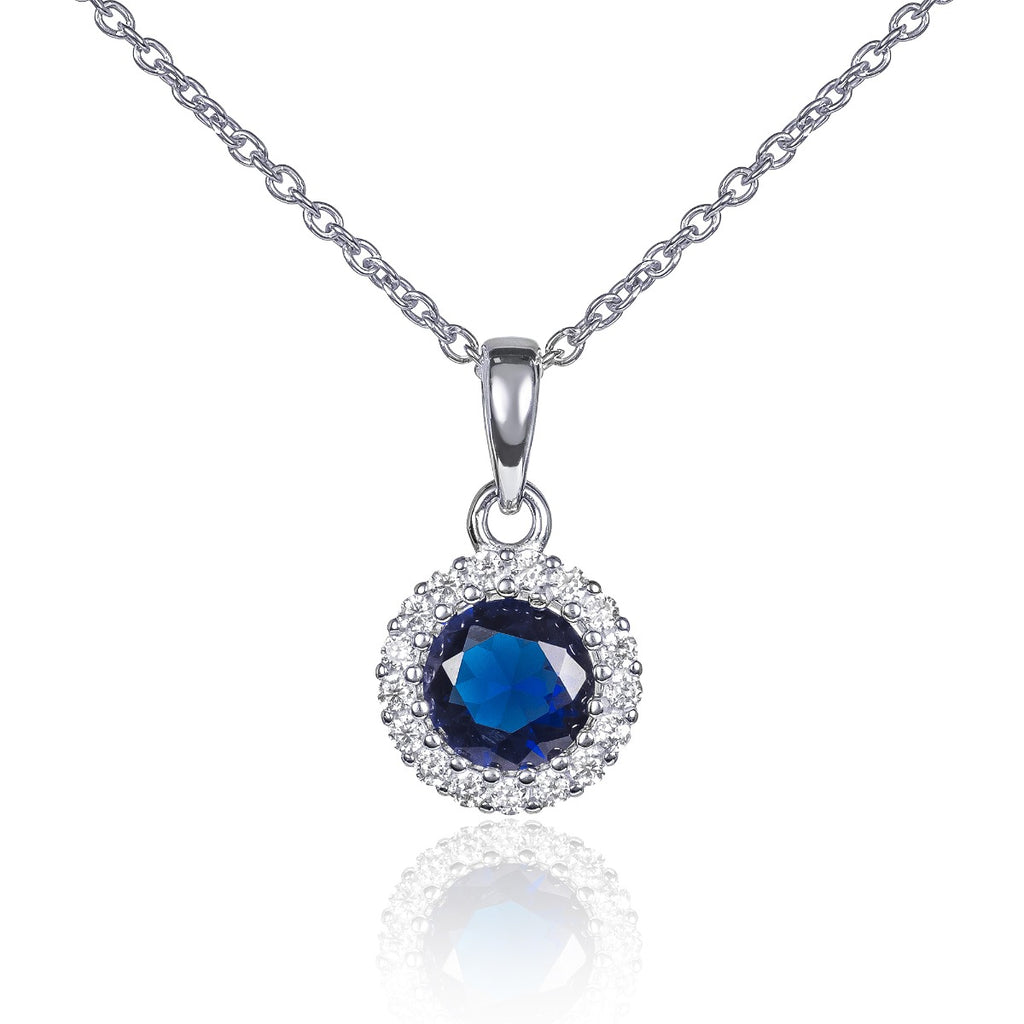 blue necklace in 925 silver